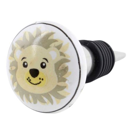 Mustard Panda Ceramic Flat Wine Bottle Stopper